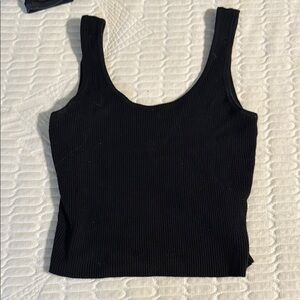 Black Ribbed Women's Tank Top